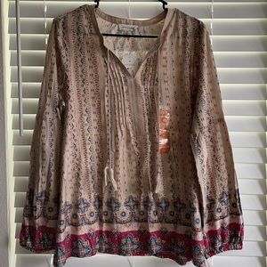 Vintage America Long Sleeve Blouse Medium